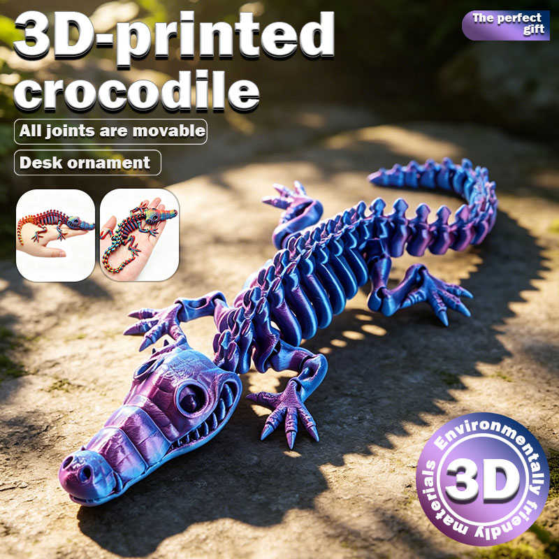 3D Printing Table - 3D Printed Animal Sculpture Crocodile Flexible