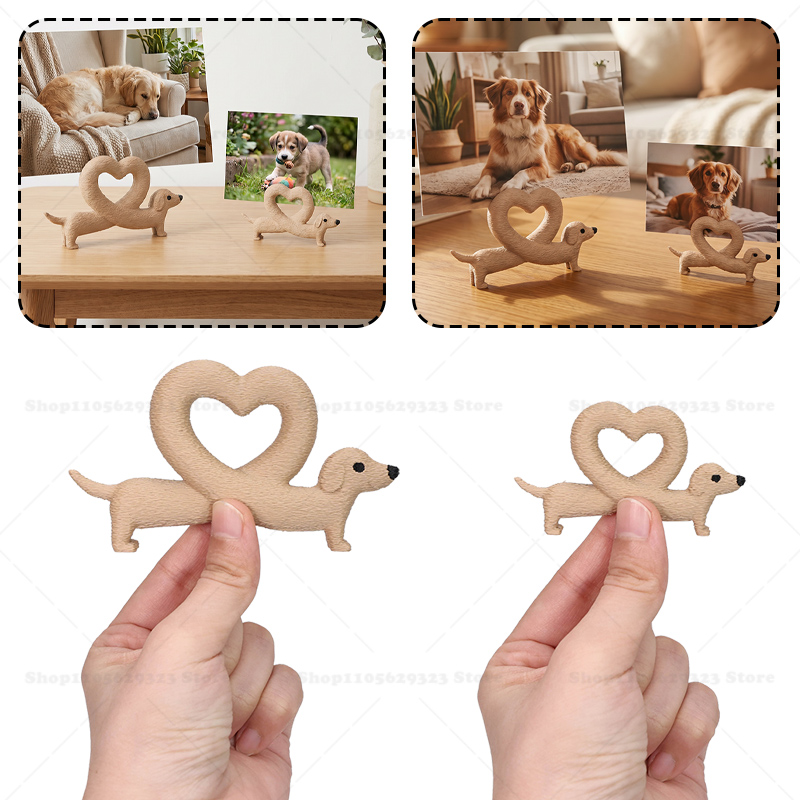 3D Printing Table - 3D Printed Heart Dachshund Photo Frame