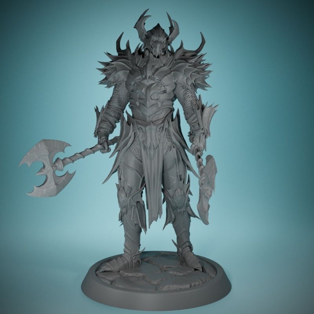 3D Printing Chess - No Wings Demon Knight 3D Printed