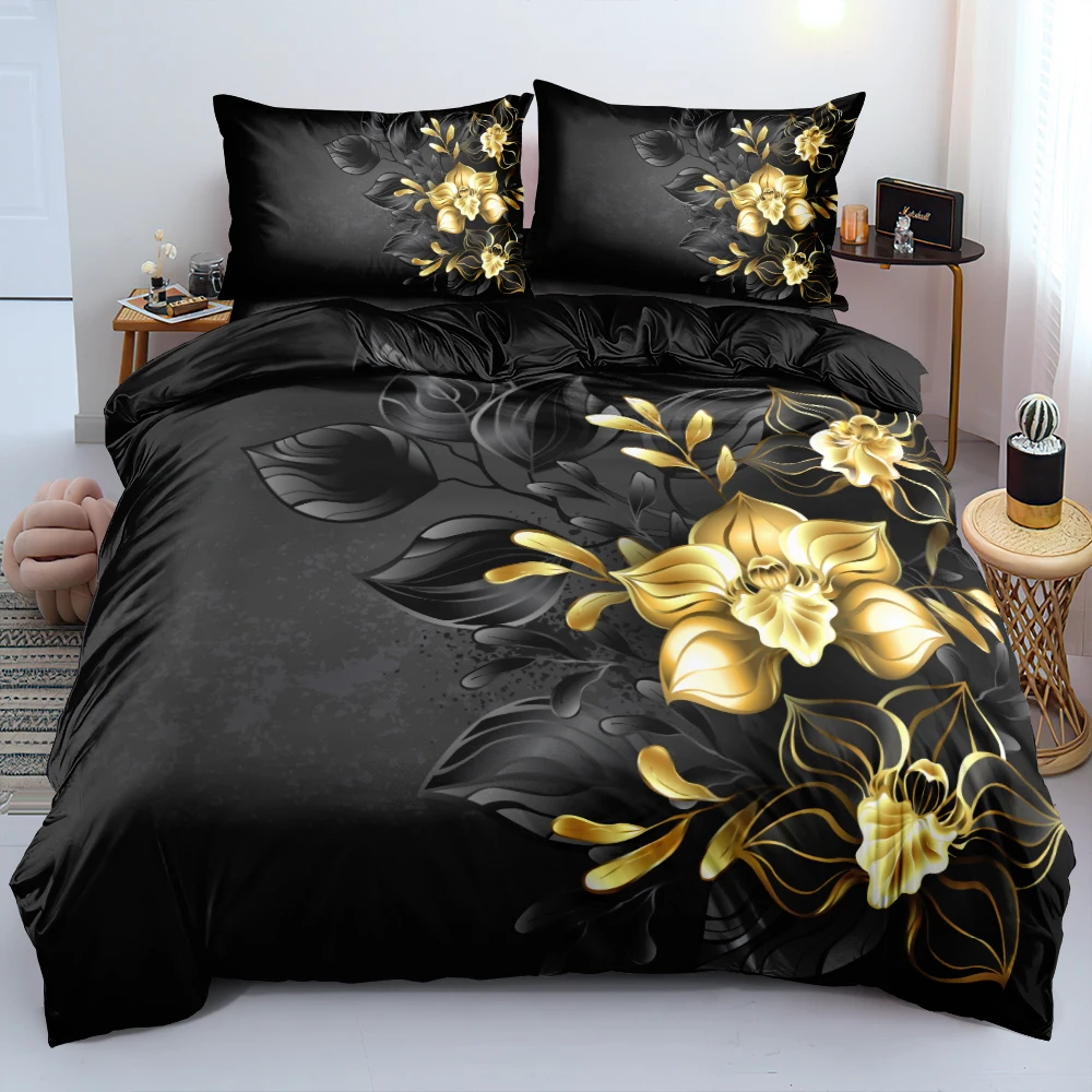 3D Printing Quilting - 3D Design Flowers Duvet Cover Sets