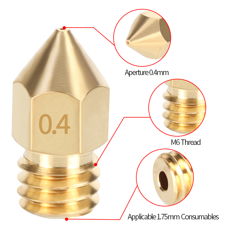 MK8 Brass Nozzle 0.2/0.3/0.35/ - огляд і ціна 3D Printing Ender