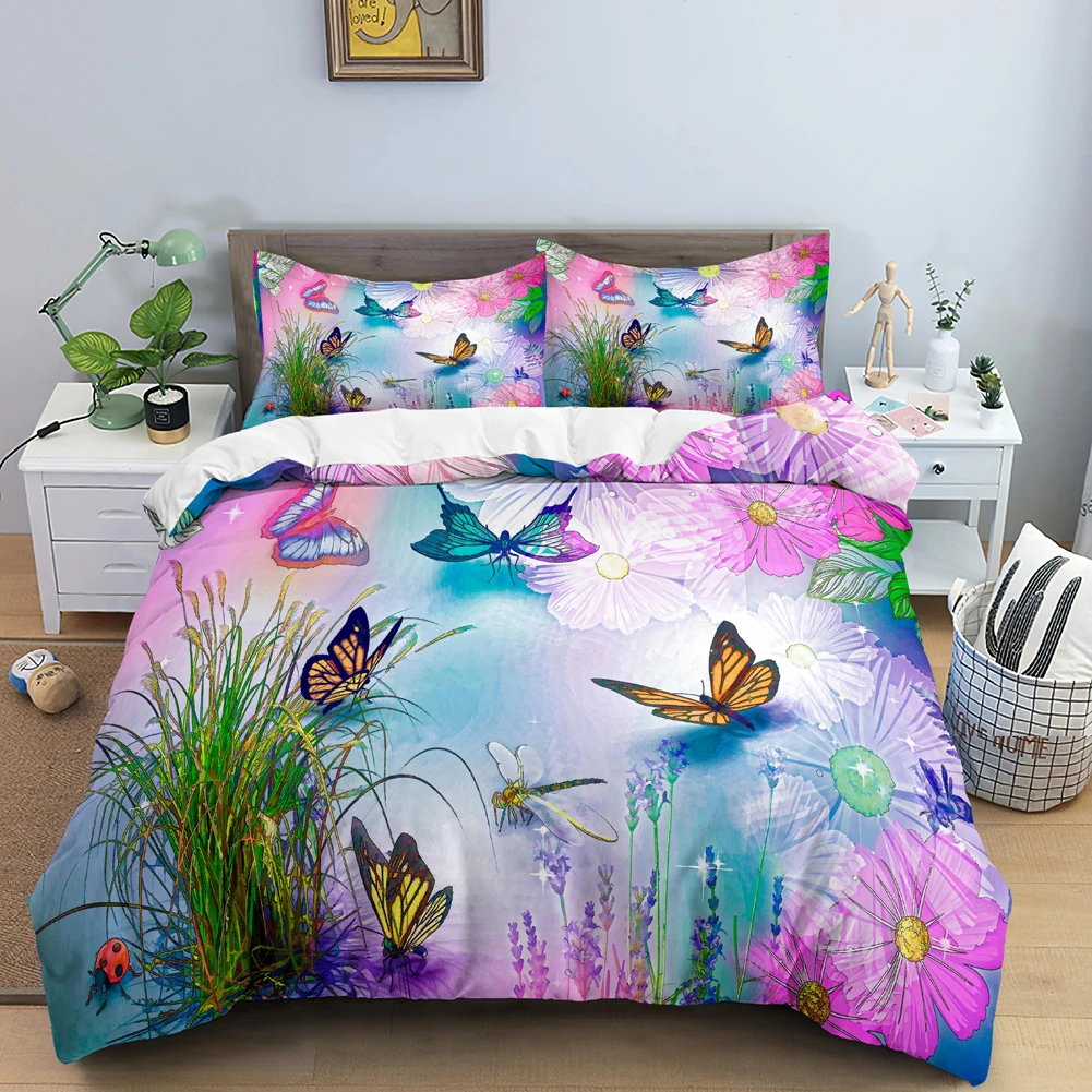 Butterfly Bedding Set 3D Flowe - огляд і ціна 3D Printing Quilting