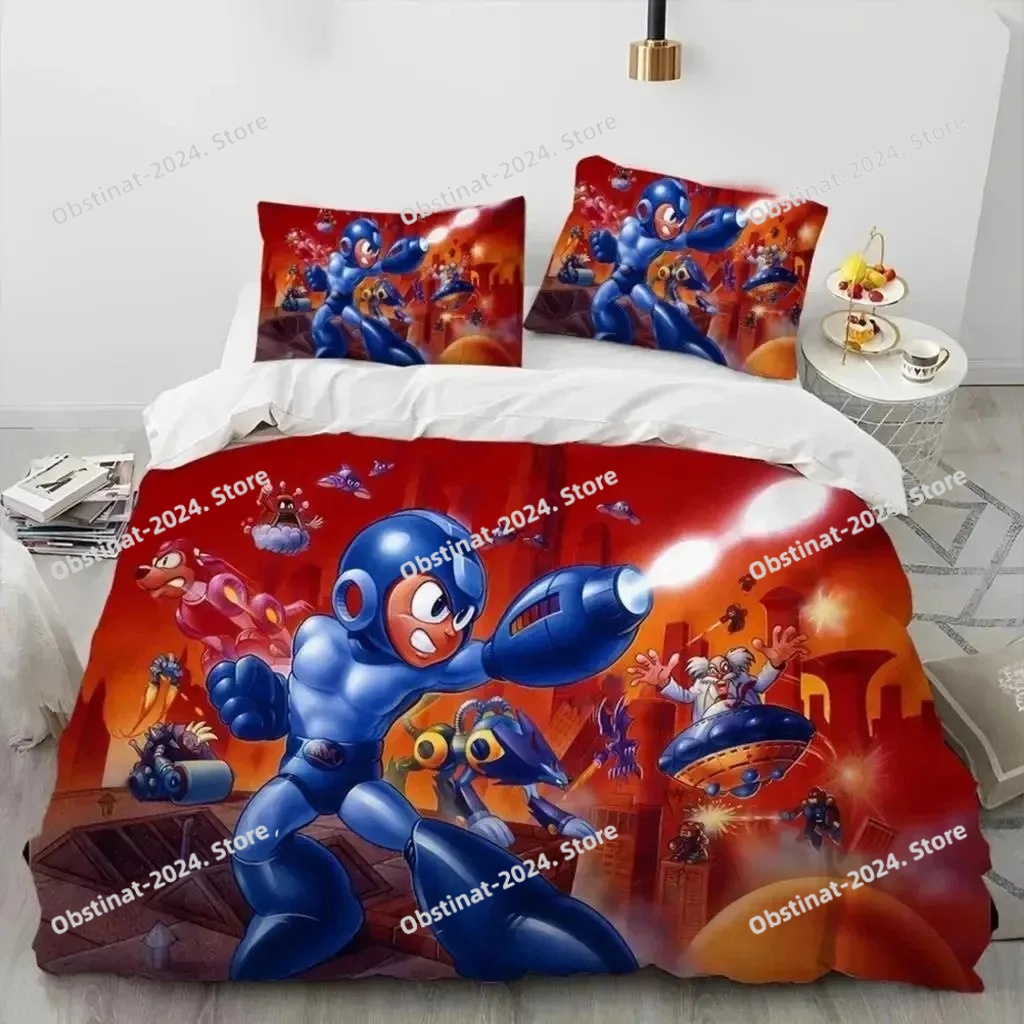 3D Mega Man X Dive Bedding Set - огляд і ціна 3D Printing Quilting