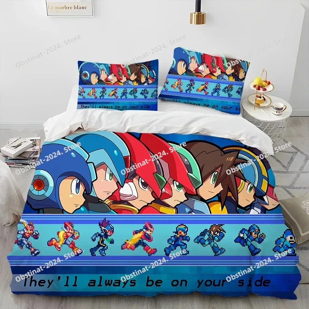 3D Mega Man X Dive Bedding Set - огляд і ціна 3D Printing Quilting