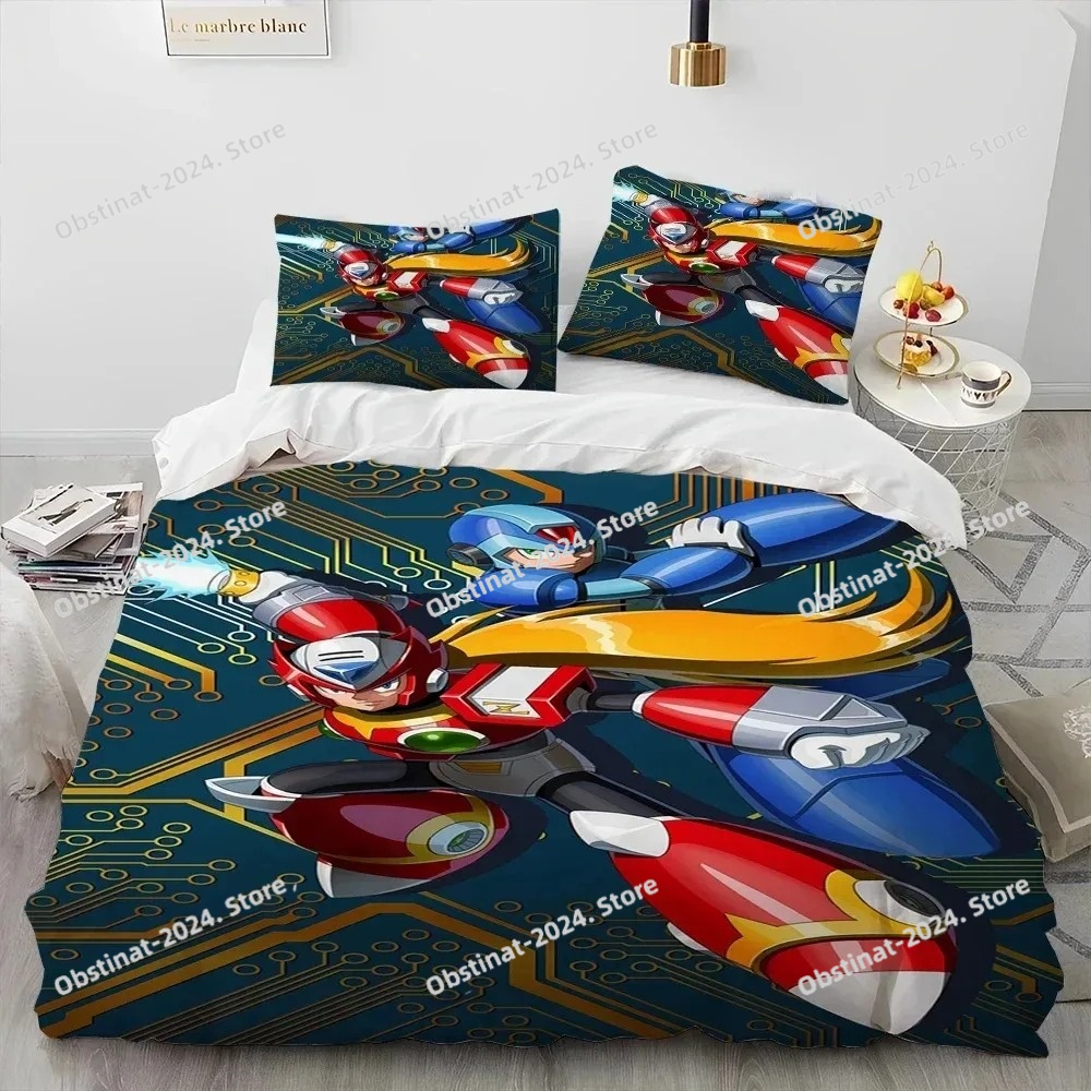 3D Mega Man X Dive Bedding Set - огляд і ціна 3D Printing Quilting