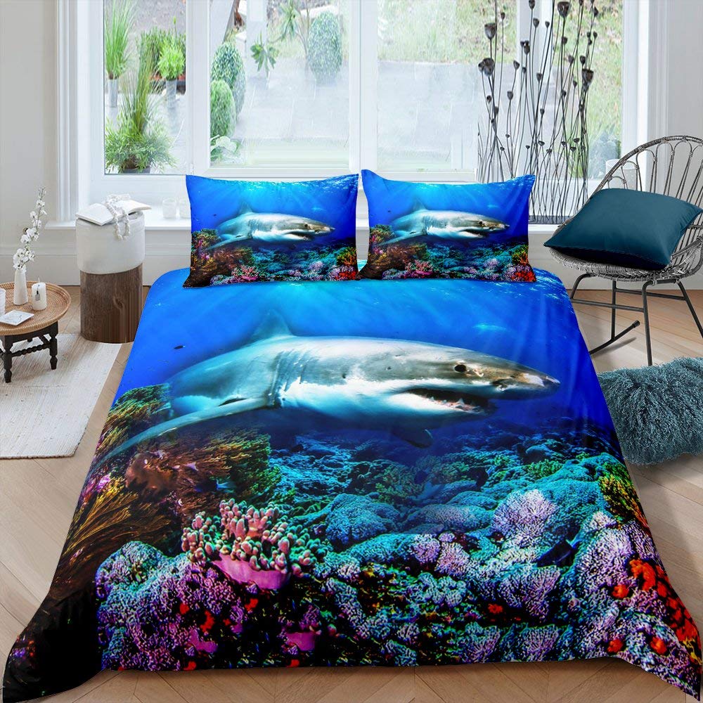 Fish Duvet Cover Set Ocean Bed - огляд і ціна 3D Printing Quilting