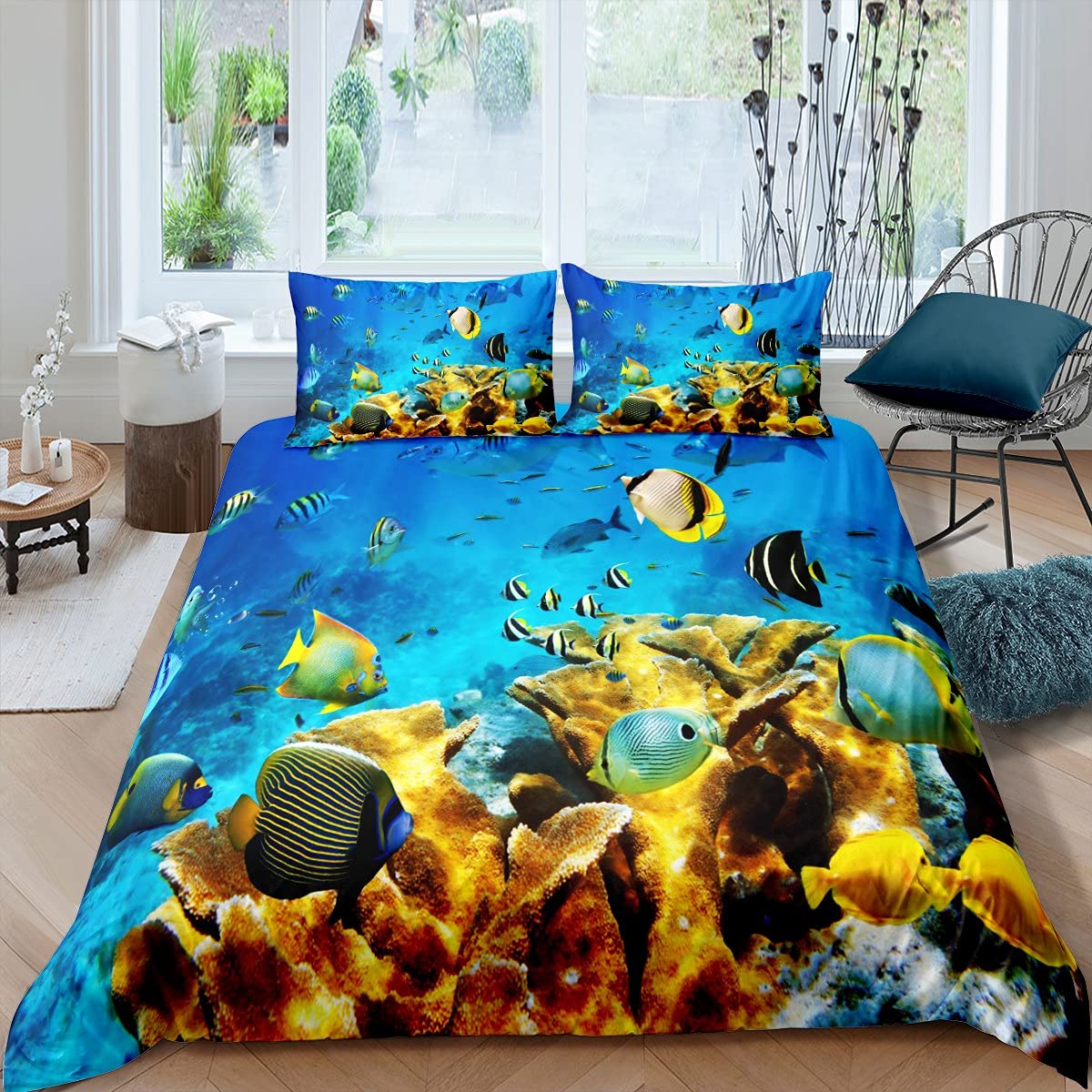 Fish Duvet Cover Set Ocean Bed - огляд і ціна 3D Printing Quilting
