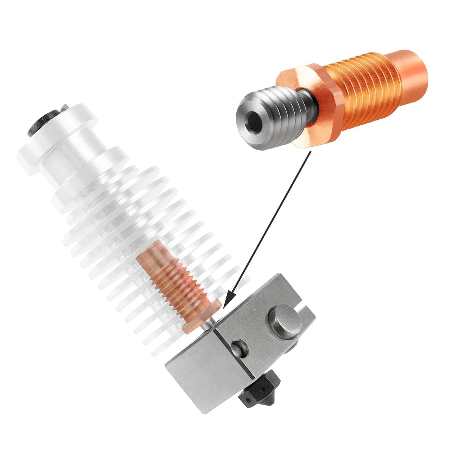2PCS E3D V6 Hotend Heatbreak A - огляд і ціна 3D Printing Titanium