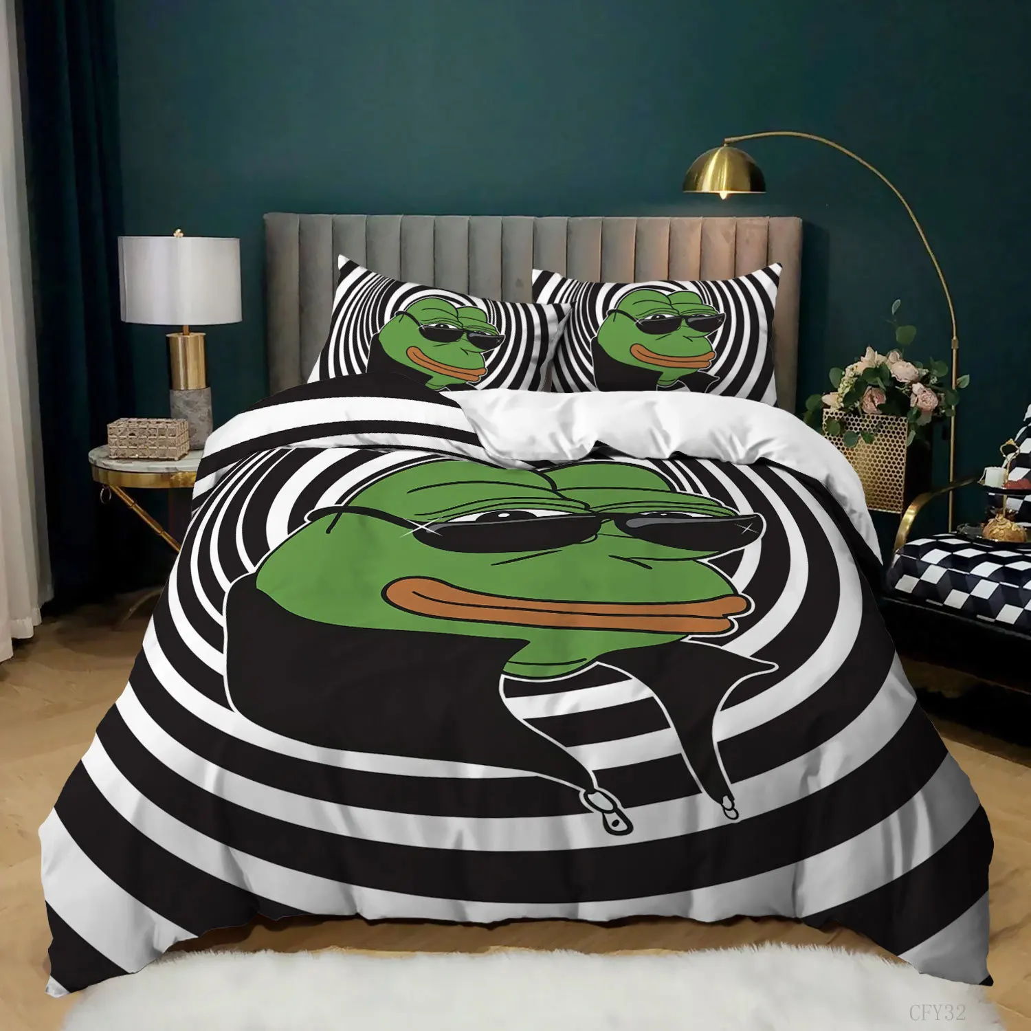 Frog Duvet Cover Set King Size - огляд і ціна 3D Printing Quilting